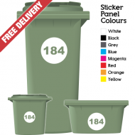 Wheelie Bin Sticker Numbers Round Style (Pack Of 3)